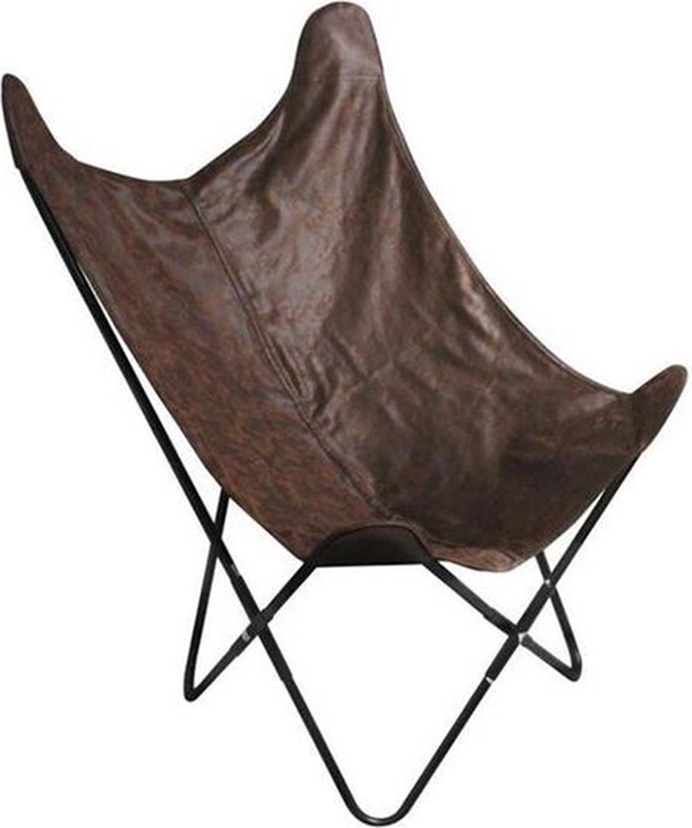 Chaise papillon marron - Chaise Butterfly - Chaise relax - Base en métal |  bol.com