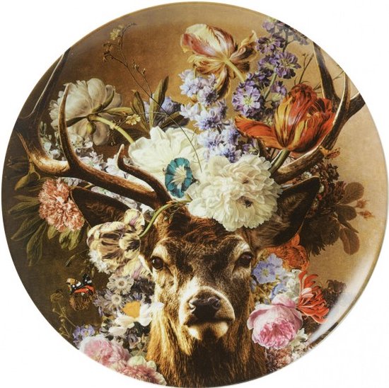 Wandbord - hertenkop - 26 cm - hertengewei - hert decoratie - hert beeld - cadeau voor haar