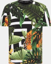 Carlo Colucci C3329 T-Shirt With Tropical Print Black - XXL