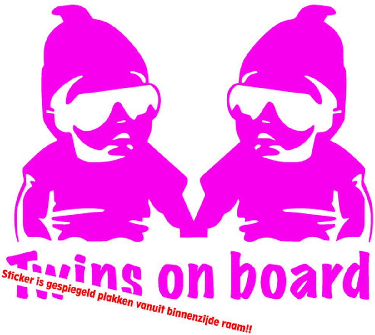 Stickerloods Twins on Board autosticker -auto sticker- Raamsticker- 15x12cm
