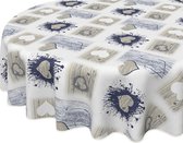 Feligi Tafelkleed -Verona Blue - Cotton - rond 150 cm