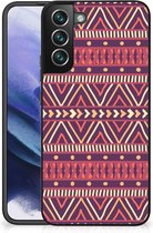 Leuk TPU Backcase Geschikt voor Samsung Galaxy S22 Pro Telefoonhoesje met Zwarte rand Aztec Purple