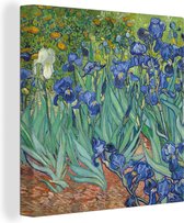 Canvas Schilderij De Irissen - Schilderij van Vincent van Gogh - 20x20 cm - Wanddecoratie
