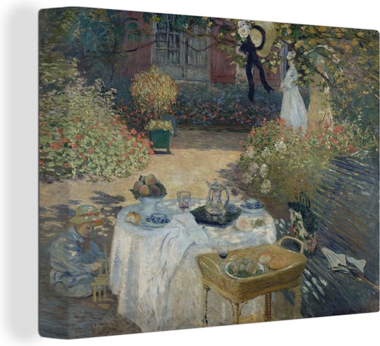 Canvas Schilderij Le déjeuner - Schilderij van Claude Monet - 40x30 cm - Wanddecoratie
