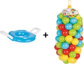 2 Delig set met 100 ballenbakballen en blauw WC bril verkleiner voor peuters