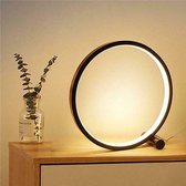 Round Table Lamp - Tafellamp - Bureaulamp - Nachtlamp - Rond - 25 cm - dimbaar - Zwart