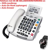 GEEMARC SERENITIES telefoon met draagbare SOS-KNOP. Met nummerweergave en 30 dB GELUIDSVERSTERKING geschikt voor SLECHTHORENDEN en SLECHTZIENDEN
