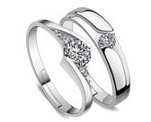 Ring dames | ring heren | zilveren ring dames en heren set| Zirkonia steen | zilver 925 | one size ringen | verstelbare ringen | cadeau voor vrouw | cadeau voor man | liefdescadeau