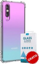 Crystal Backcase Transparant Shockproof Hoesje Huawei P30 Transparant - Gratis Screen Protector - Telefoonhoesje - Smartphonehoesje