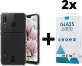 Crystal Backcase Shockproof Met Pasjeshouder Hoesje Huawei P20 Lite Transparant - 2x Gratis Screen Protector - Telefoonhoesje - Smartphonehoesje