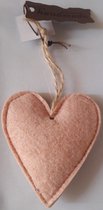 Maak uw gezellige omgeving compleet met dit decoratieve hart (10cm x 12cm). In een oudroze kleur en voorzien van een touwtje waarmee dit licht opgevulde hart kan worden opgehangen.
