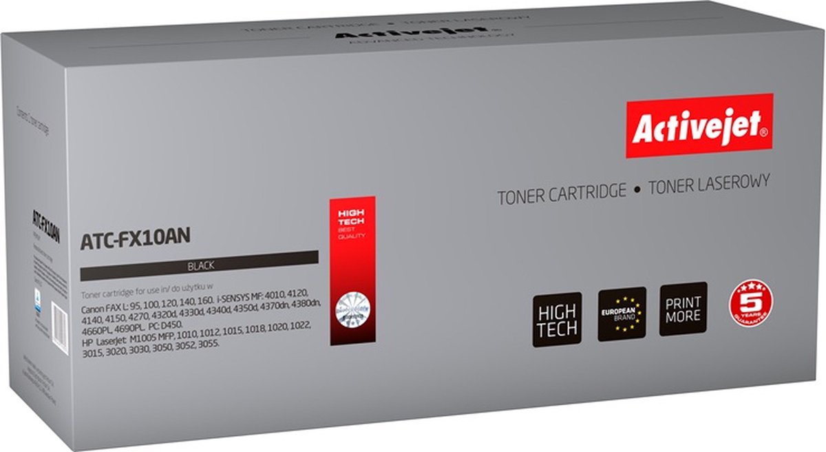 ActiveJet ATC-FX8N tonercartridge voor Canon-printers; Canon FX-8 7833A002AA Vervanging; Opperste; 3500 pagina's; zwart.