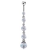 Navel Piercing-5 Zirkonia- Chirurgisch staal-Charme Bijoux