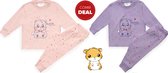 Fun2wear - baby/peuter - kraamcadeau - meisjes - pyjama - 1+1 COMBIDEAL- Hamster - maat 80