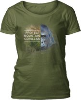 Ladies T-shirt Protect Gorilla Green M