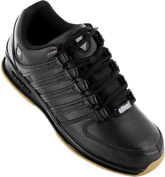 K-Swiss Rinzler - Heren Leer Sneakers Schoenen Zwart 01235-050-M - Maat EU 42.5 UK 8.5
