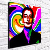 Pop Art Salvador Dali Canvas - 90 x 90 cm - Canvasprint - Op dennenhouten kader - Geprint Schilderij - Popart Wanddecoratie