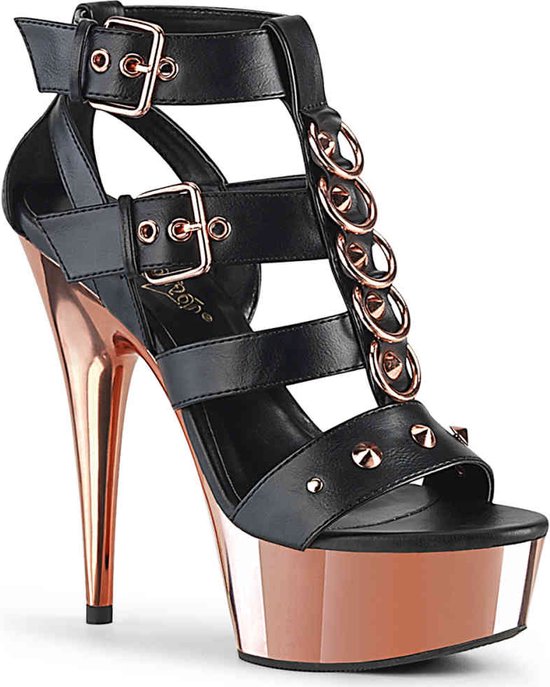 Pleaser Talons Hauts -42 Chaussures- DELIGHT-658 US 12 Zwart/Rose