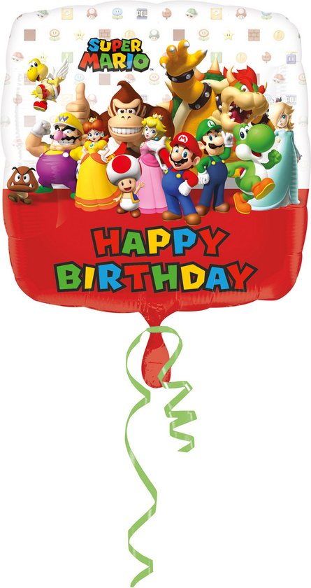 AMSCAN - Mario Bros Happy Birthday ballon - Decoratie > Ballonnen