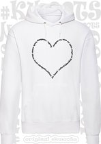 IK HAAT VALENTIJNSDAG heren hoodie - Wit - Maat S - lange mouwen - Met capuchon en steekzakken - leuke hoodies - Trui - Sweater - Grappige teksten - quotes - kwoots - Valentine - V