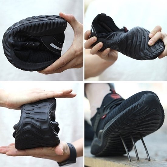 OFFCUP Sneakers met stalen neus voor dames en heren, veiligheidstrainers, werktrainers, veiligheidsschoenen, lichtgewicht, comfortabele veiligheidsschoenen, industriële sneakers met luchtkussen
