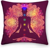 Kussenhoes Zen / Spiritueel Yoga boeddha Roze/Paars tinten (dubbelzijdig)