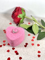 Valentijncadeau - LOVE bruisballen voor bad met verborgen 925 S zilveren zirkonia ring - FRAGRANTLY - bath bomb