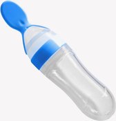 Baby fles met lepel- Blauw- 90ml