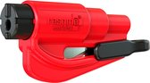 ResQMe Veiligheidshamer Rood – Inclusief zonneklep clip - Sleutelhanger - Origineel- Lifehammer - Noodhamer - Reddingshamer - Gordelsnijder – Auto hamer