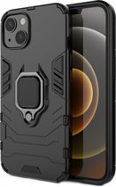 iPhone 13 hoesje Armor Case Zwart Kickstand Ring shock proof magneet