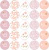 With Love - Enjoy - For you - Bloem | Rose /  Lila / Mauve / Wit / Goud - 5 assorti