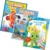 Super Kleurboeken - Pakket - 3 stuks - Onder water wereld - Zeedieren - 200+ kleurplaten