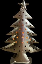 Kerstboom ijzer, zilver, mooi en stoer cadeau, sfeerverlichting