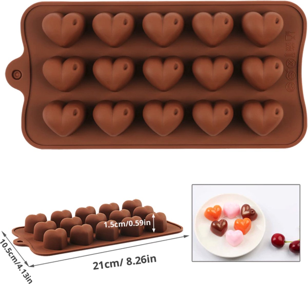 Chocoladevorm - Chocolademal - Chocolatier - Siliconen mal - Harten