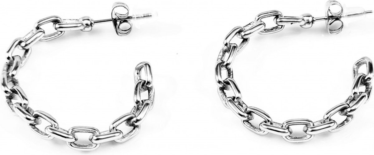 Dottilove Ø28mm Kettingschakel Oorringen - Stalen Dames Oorbellen - Plated