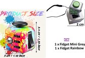 Happy Trendz® - Fidget Cube Rainbow Tie Die kleuren tegen Stress + Fidget Cube Mini Grijs/Groen duo colors small - Fidget Toys - Antie Stress Game - Fun - Speelgoed - rainbow grijs groen mini
