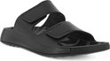 Zwarte ECCO sandalen met bandjes en klittenbandsluiting.