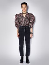 zoe karssen - dames -  whitney top met pofmouwen -  roze luipaard - s