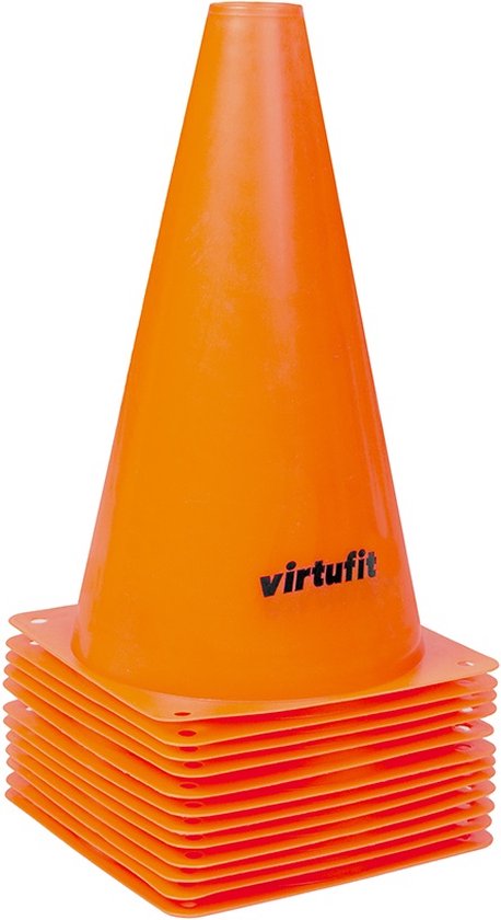 VirtuFit Pionnen Set - 23 cm - 12 Stuks - Oranje - Voetbal trainingshoedjes