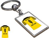 Borussia Dortmund Shirt met Jouw Naam - Seizoen 22/23 - Gepersonaliseerde Sleutelhanger met Jouw Naam en Nummer - Cadeau - Verjaardag - Kerst - Kado - Valentijn - Gepersonaliseerd