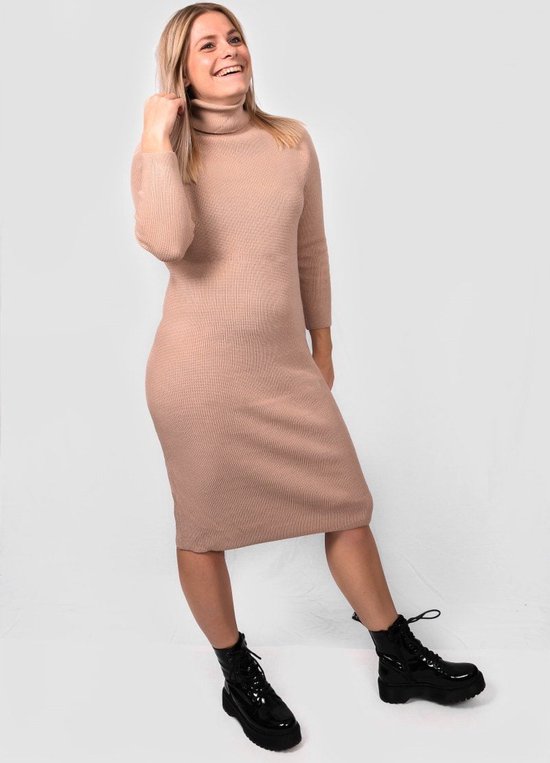 Gaby jurk Jurk dames Hoge colkraag Rechtvallende fit Zacht Comfortabel bol