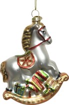 Oneiro's luxe kersthanger HORSE Zilver/Multi – 12 cm- kerstbal - luxe verpakking – kerstcollectie – kerstdecoratie – kerstboomhanger – kerstversiering – goud -  rood – zwart – groe