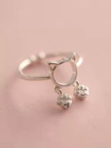 Gading® dames meisje Ring met kattenpoot-one size ring