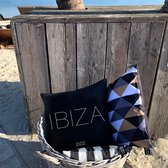 Kussen met Kussenvulling Ibiza Black | 45x45 cm | Polyester | Zwart - wit | Maison Boho