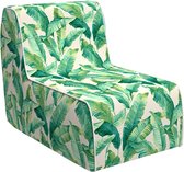 Opblaasbare waterdichte tuinfauteuil etnische stijl YONI - B. 90 x H. 70 cm - groen en wit