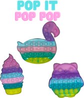 Pop IT Multi-color Eend, ijs & Uil | Regenboog Joystick | Fidget toys | Go TikTok Viral popit fidget toy