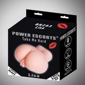 Power Escorts - Take Me Hard Lisa -heerlijke realistische Kont -  realistische  Pussy & Ass Masturbator - 900 Gram - Huidskleur - BR263 - stoere Cadeaubox