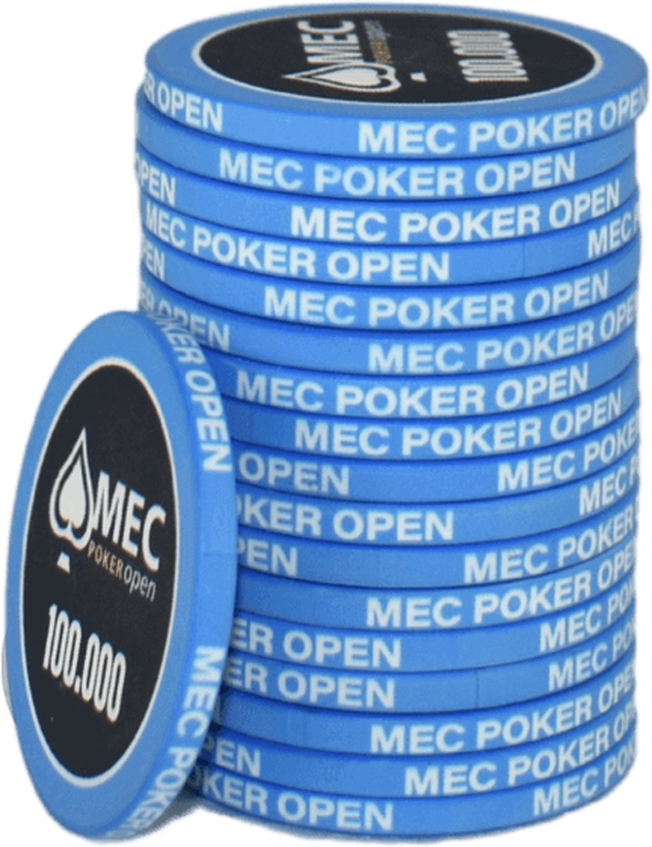 Poker Chips MEC Poker Open Toernooi 100.000 blauw
