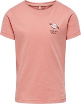 Only t-shirt meisjes - roze - KONkita - maat 134/140