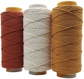 Cafuné Lux Macramé garen -3 kg- 5 mm-terracotta/ecru/oker-195+184+195 mtr - Uitkambaar